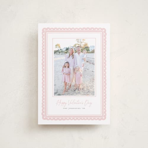 This is a petal valentines day with standard by Michelle Taylor called scallop hearts printing on recycled smooth signature in petite