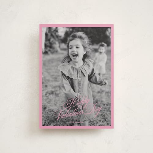 This is a bubblegum valentines day with standard by Kelly Watkins called minimal frame printing on recycled smooth signature in petite