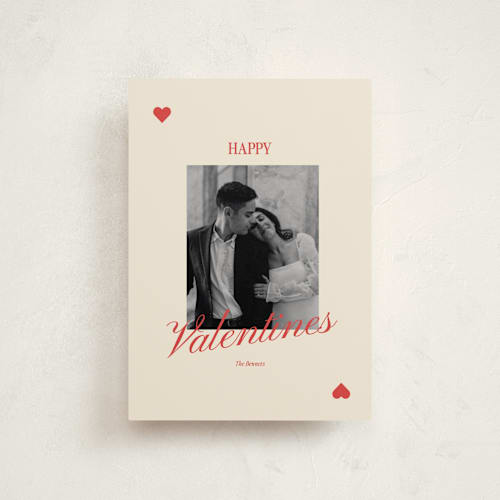 This is a champagne valentines day with standard by Helena Vitto called lucky printing on recycled smooth signature in petite