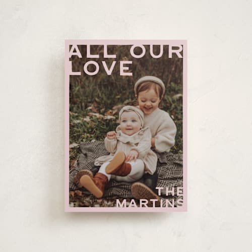 This is a blush valentines day with standard by Ani Somi called edges printing on recycled smooth signature in petite