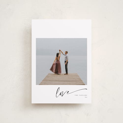 This is a licorice valentines day with standard by Eric Ransom called minimal love printing on recycled smooth signature in petite