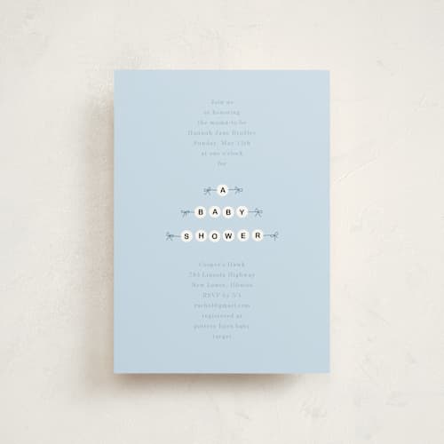 This is a aqua baby shower postcards with standard by Baumbirdy called mom era printing on signature in postcard