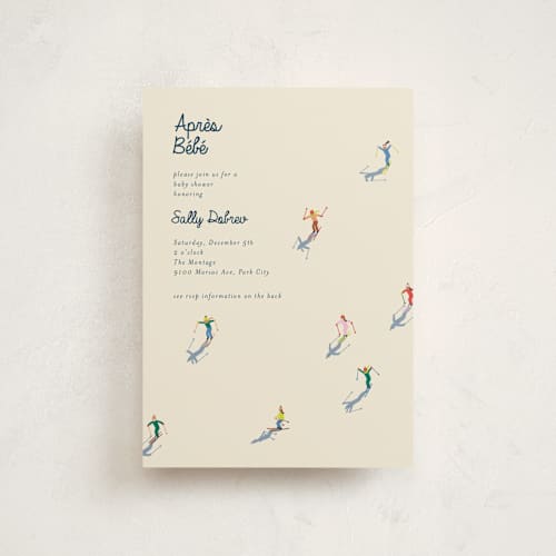 This is a cream baby shower postcards with standard by Ellen Schlegelmilch called apres bebe printing on signature in postcard