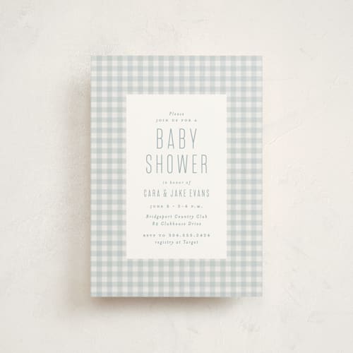 This is a sky baby shower postcards with standard by Lea Delaveris called charming printing on signature in postcard
