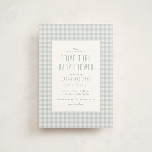 This is a sky baby shower postcards with standard by Lea Delaveris called charming printing on signature in postcard