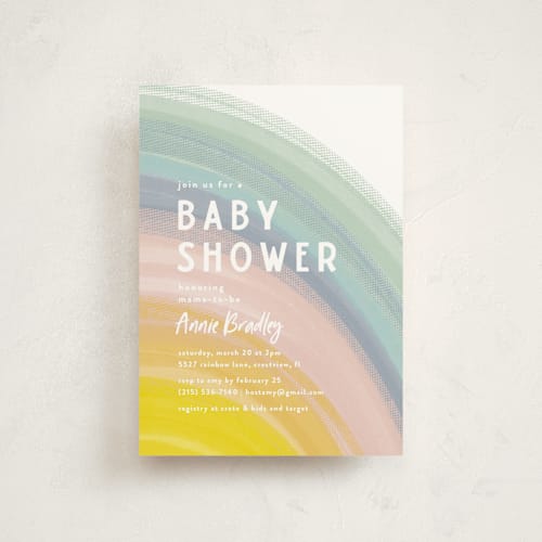 This is a confection baby shower postcards with standard by Meggy Masters called rainbow shower printing on signature in postcard