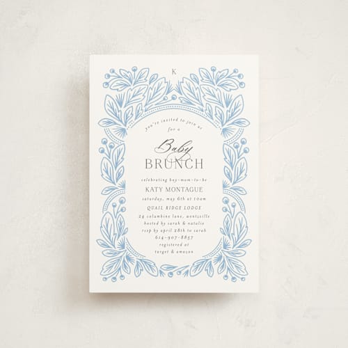 This is a powder baby shower postcards with standard by Jen Owens called arch printing on signature in postcard