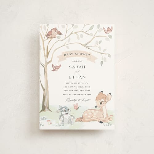This is a sunshine baby shower postcards with standard by Teju Reval called disney's sweet bambi printing on signature in postcard