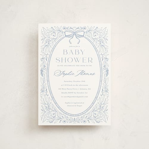 This is a sky baby shower postcards with standard by Kristen Smith called parisian garden printing on signature in postcard