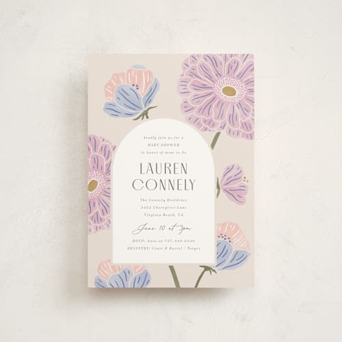 This is a petal baby shower postcards with standard by Brandy Folse called spring blooms printing on signature in postcard