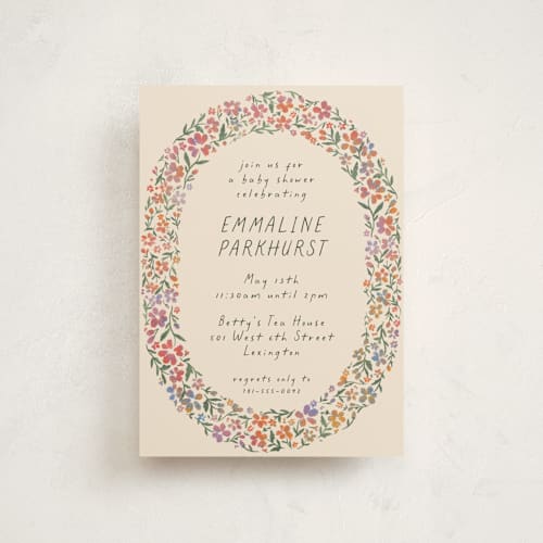 This is a confetti baby shower postcards with standard by 2birdstone called wildflowers printing on signature in postcard