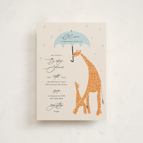This is a powder baby shower postcards with standard by Gwen Bedat called take shelter printing on signature in postcard
