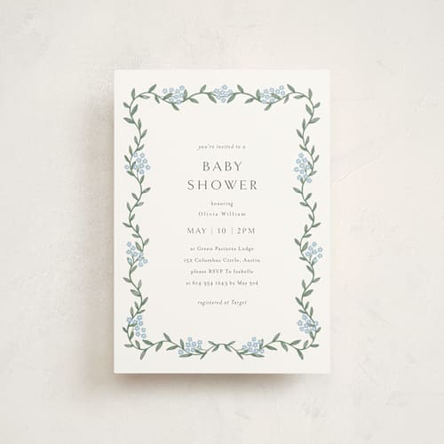 This is a sky baby shower postcards with standard by Christy Hy Lee called simple garland printing on signature in postcard