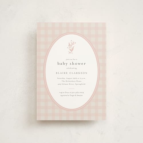 This is a ballet slipper baby shower postcards with standard by Jessica Williams called delicate bloom printing on signature in postcard