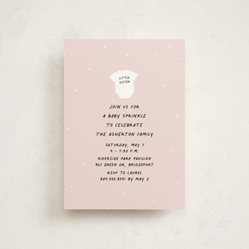 This is a cotton candy baby shower postcards with standard by Lea Delaveris called little sibling printing on signature in postcard