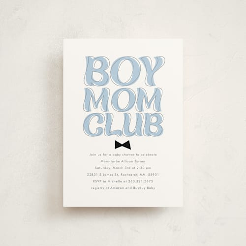 This is a sky baby shower postcards with standard by Angela Garrick called boy mom printing on signature in postcard