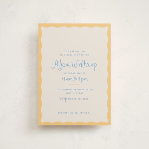 This is a melon baby shower postcards with standard by Megan Davis called augusta printing on signature in postcard