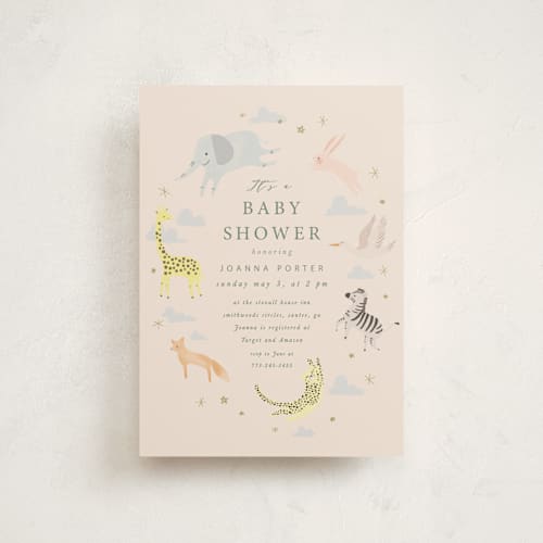 This is a sand baby shower postcards with standard by Hannah Williams called little wild one printing on signature in postcard