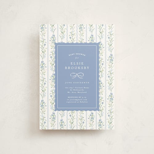 This is a cornflower baby shower postcards with standard by Erin L. Wilson called dorothy printing on signature in postcard