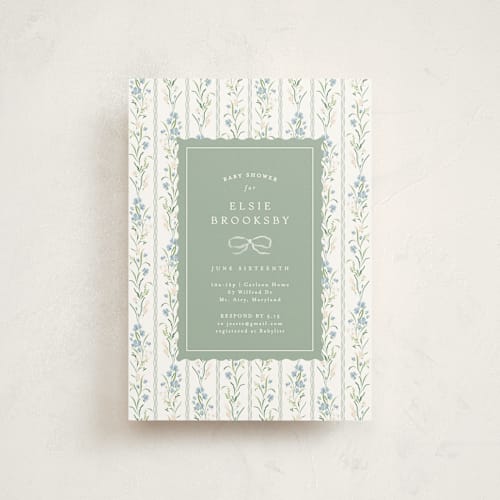 This is a garden greens baby shower postcards with standard by Erin L. Wilson called dorothy printing on signature in postcard