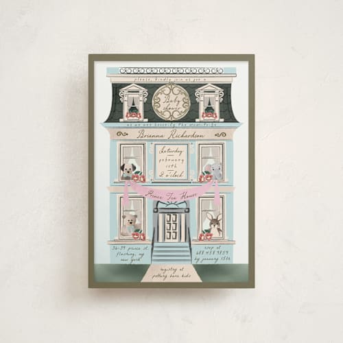 This is a sky baby shower postcards with standard by Ana de Sousa called house of love printing on signature in postcard