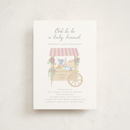 This is a melon baby shower postcards with standard by frau brandt called french style printing on signature in postcard