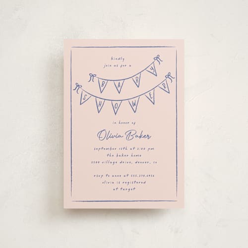 This is a cupcake baby shower postcards with standard by Ashley Iwafuchi called baby garland printing on signature in postcard