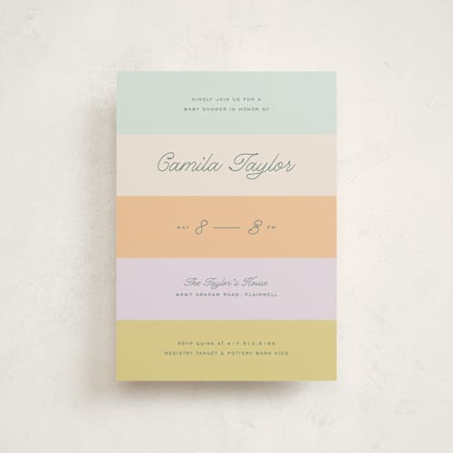 This is a wildflower baby shower postcards with standard by Pixel and Hank called striped printing on signature in postcard