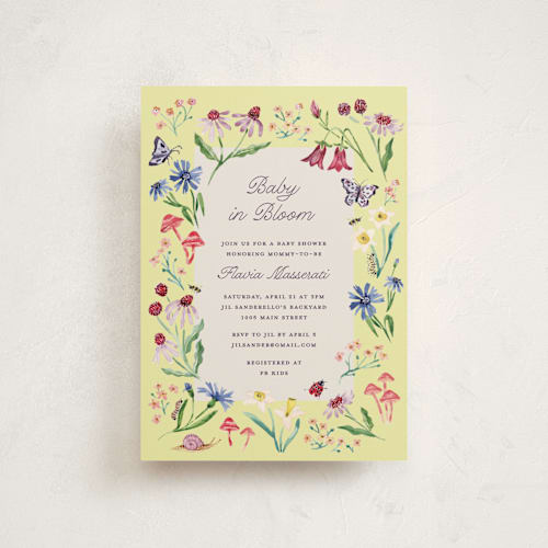This is a citrus baby shower postcards with standard by Pati Cascino called blooming garden printing on signature in postcard