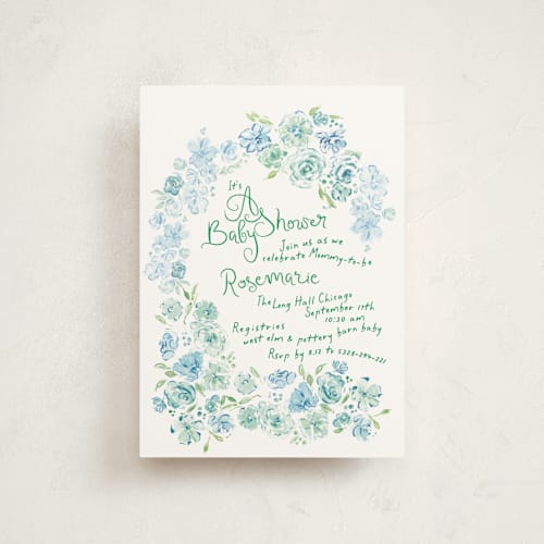 This is a breezy skies baby shower postcards with standard by Phrosné Barwood called paris with love printing on signature in postcard