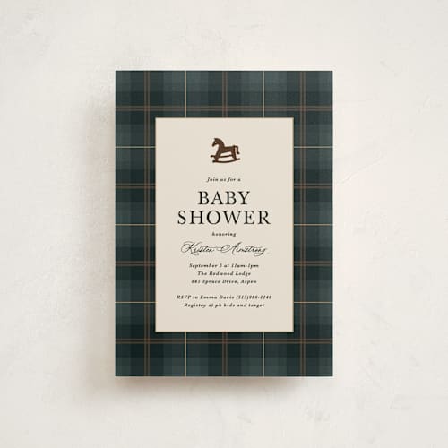 This is a juniper baby shower postcards with standard by Kate Ahn called wesley printing on signature in postcard