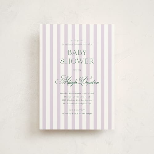 This is a lilac baby shower postcards with standard by Kelly Schmidt called resort printing on signature in postcard