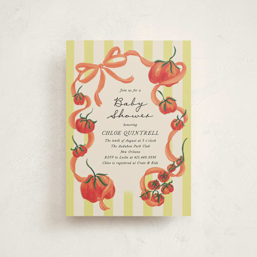 This is a sunshine baby shower postcards with standard by Jackie Crawford called petit pomodoro printing on signature in postcard