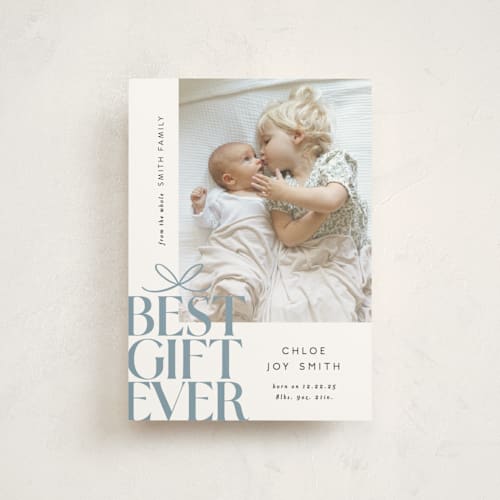 This is a frost babys first christmas with standard by Alethea and Ruth called best gift ever bow printing on signature in postcard