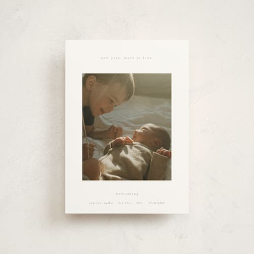 This is a linen babys first christmas with standard by Blustery August called more to love printing on signature in postcard