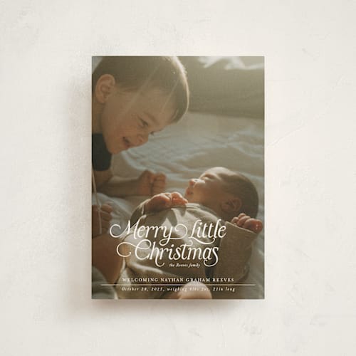 This is a sugar babys first christmas with standard by Jenna Holcomb called our merry little christmas printing on signature in postcard