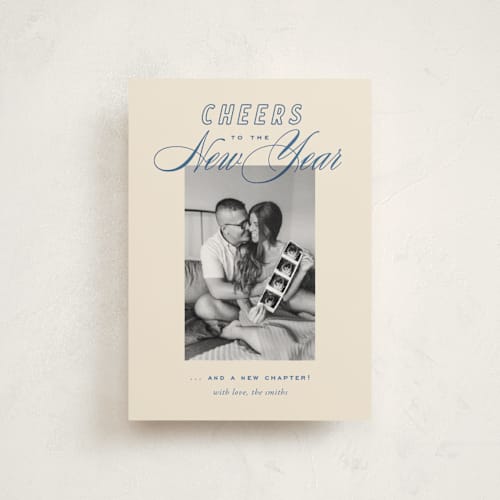 This is a cobalt babys first christmas with standard by Oscar and Emma - Karly Depew called retro printing on signature in postcard