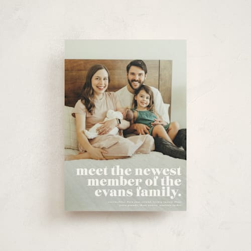 This is a cloud petite birth announcements with standard by Lori Wemple called newest printing on signature in petite