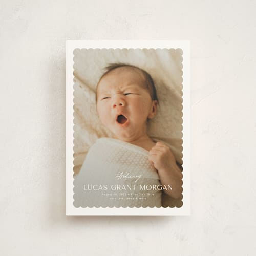 This is a icing petite birth announcements with standard by Yaling Hou Suzuki called first glimpse printing on signature in petite