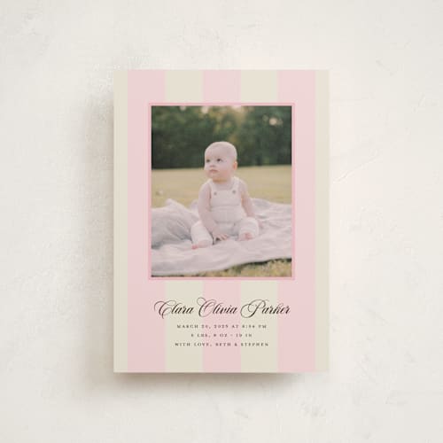 This is a fragola petite birth announcements with standard by Megan Davis called gelato printing on signature in petite