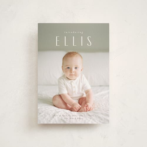 This is a whipped cream birth announcement postcards with standard by Jennifer Wick called in name only printing on signature in postcard