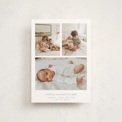 This is a shortcake birth announcement postcards with standard by Bramble Studio called windows to our heart printing on signature in postcard