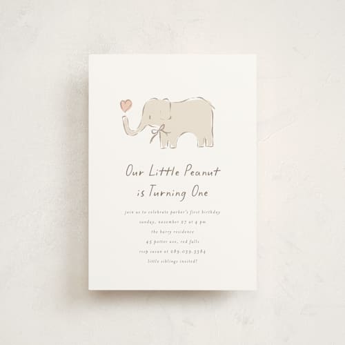 This is a sugar kids birthday invitations with standard by chocomocacino called bananella printing on signature in postcard