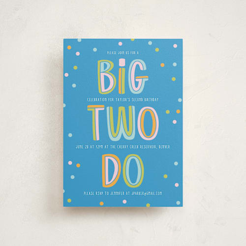 This is a pool kids birthday invitations with standard by Jenna Holcomb called two do printing on signature in postcard