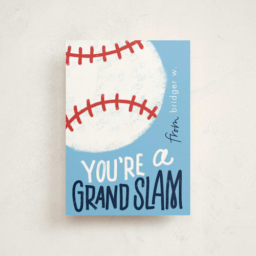 This is a aquarium mailed classroom valentines cards with flat by Erin L. Wilson called grand slam printing on signature in postcard