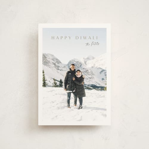 This is a clay diwali cards with standard by Nicole Walsh called modern elegance printing on signature in postcard