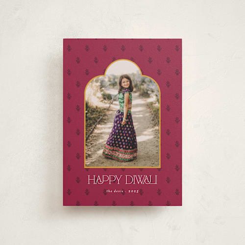 This is a mulberry diwali cards with standard by Morgan Kendall called arch printing on signature in postcard