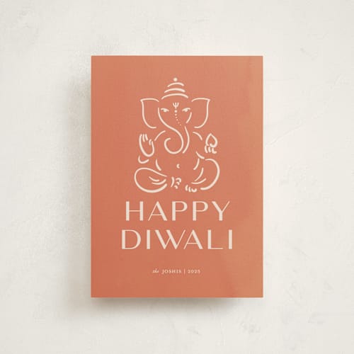 This is a mango diwali cards with standard by Teju Reval called diwali ganesha printing on signature in postcard