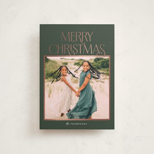 This is a forest christmas postcards with foil pressed by Robert and Stella called frances printing on signature in postcard