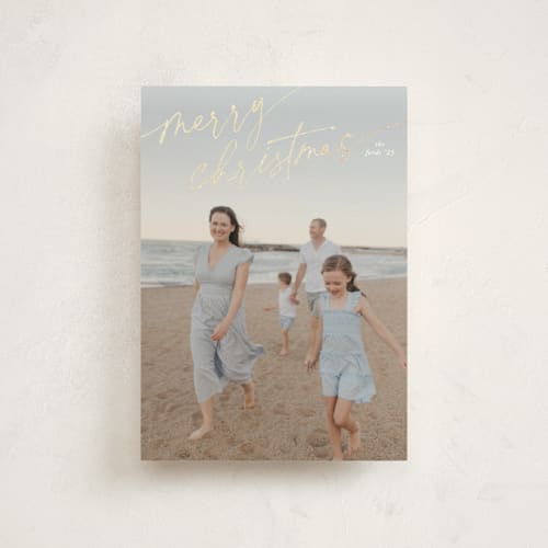 This is a sugar cookie christmas postcards with foil pressed by Julia Hall called jotted christmas printing on signature in postcard